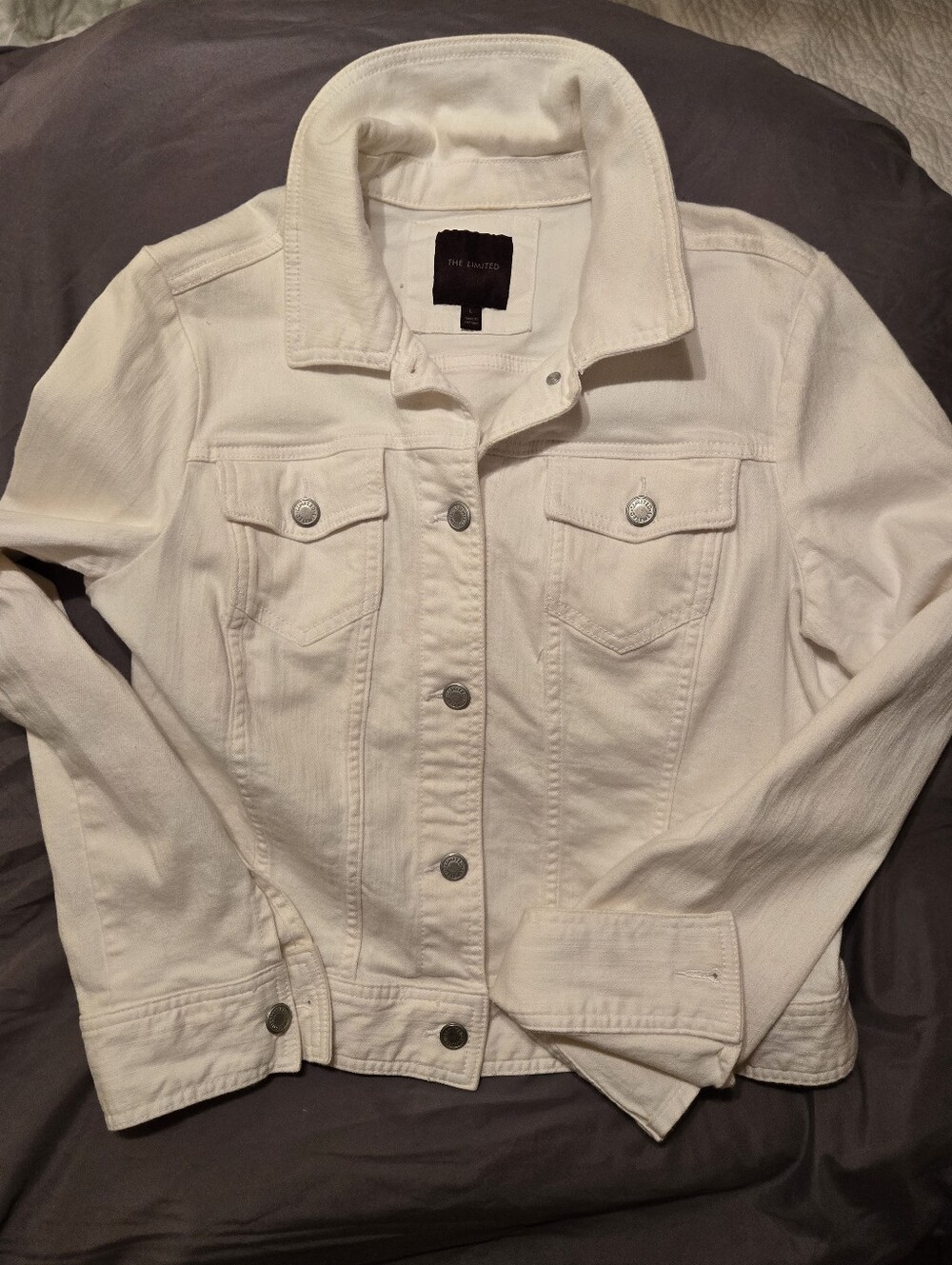 The Limited Women's White Denim Jacket